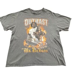 OutKast Graphic T-Shirt Mens L/XL Gray Ms Jackson Rap Tee Streetwear Fade